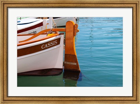 Framed Traditional Boat with Wooden Rudder Print