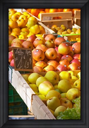Framed Market Stalls with Produce, Sanary, France Print