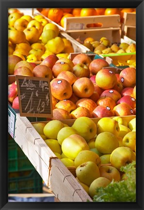 Framed Market Stalls with Produce, Sanary, France Print