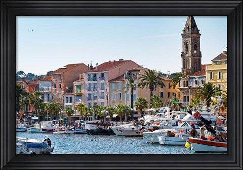 Framed View of Harbour with Fishing and Leisure Boats Print
