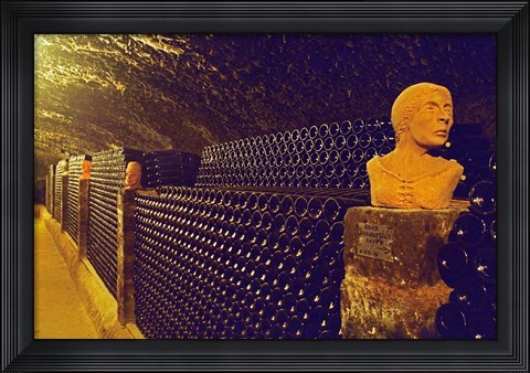 Framed Sculptured Heads in Cellar, Thummerer Winery Print