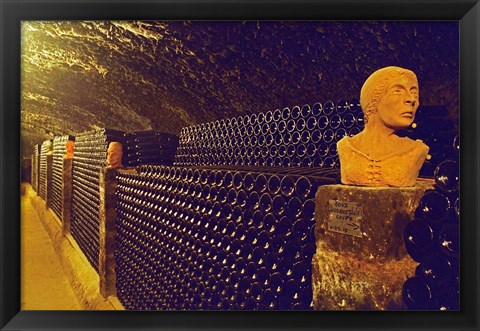 Framed Sculptured Heads in Cellar, Thummerer Winery Print