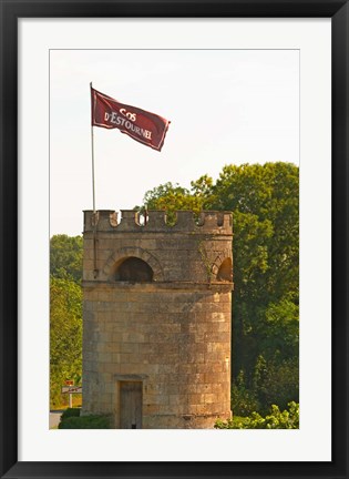 Framed Tower in Vineyard at Chateau Cos d&#39;Estournel, France Print