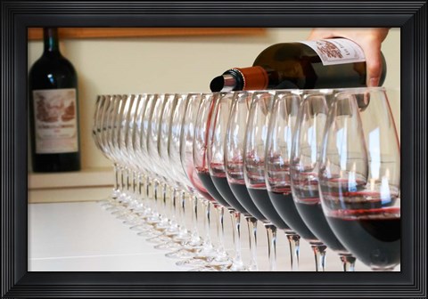 Framed Wine Glasses Ready for Tasting Print