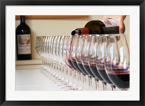 Framed Wine Glasses Ready for Tasting Print