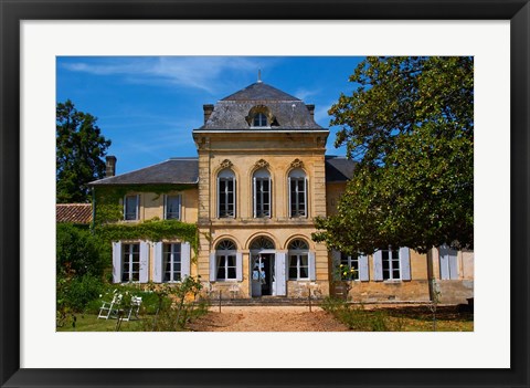 Framed Chateau de Haux Premieres, Bordeaux, France Print