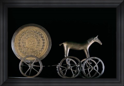 Framed Solar Disk with Chariot and Horse Replica Print