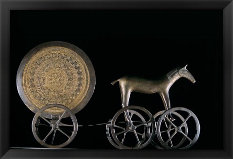 Framed Solar Disk with Chariot and Horse Replica Print