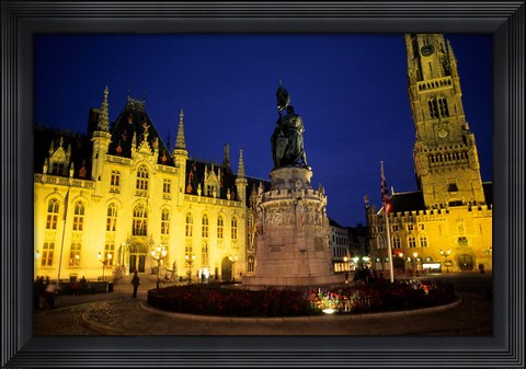 Framed House of Governor and Belfort Church, Belgium Print
