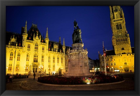 Framed House of Governor and Belfort Church, Belgium Print