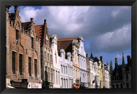 Framed Buildings in Bruges, Belgium Print