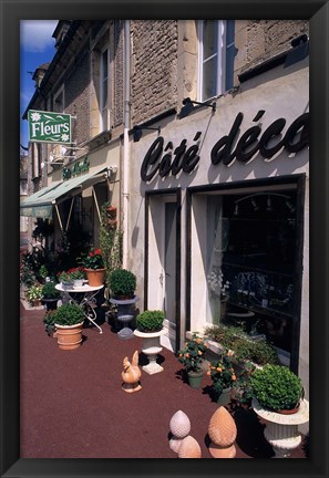 Framed Flower Store, Normandy, France Print