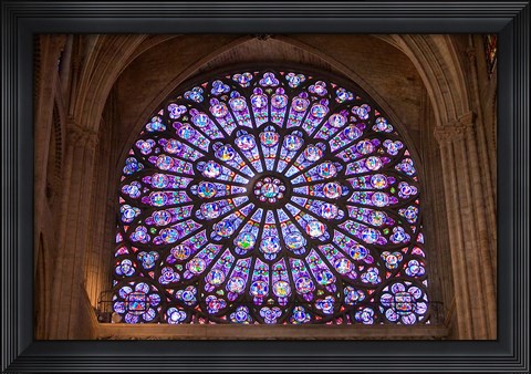 Framed Interior of Notre Dame Cathedral, Paris, France Print