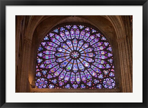 Framed Interior of Notre Dame Cathedral, Paris, France Print