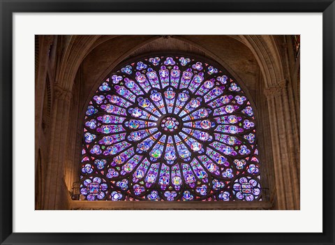 Framed Interior of Notre Dame Cathedral, Paris, France Print