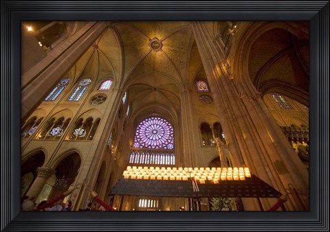 Framed Eiffel Tower Illuminated at Night Print