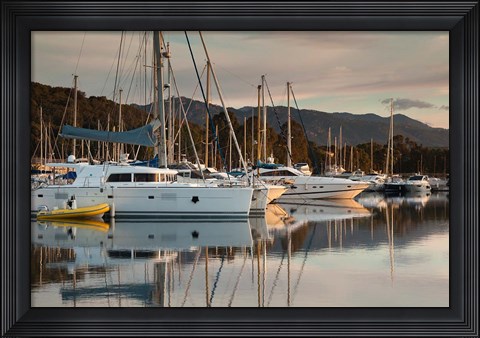 Framed Marina at Dawn Print