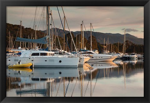 Framed Marina at Dawn Print