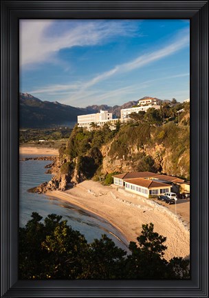 Framed Beach and Hotels at Sunset Print