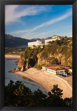 Framed Beach and Hotels at Sunset Print