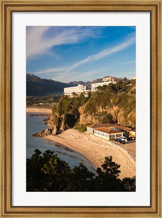 Framed Beach and Hotels at Sunset Print