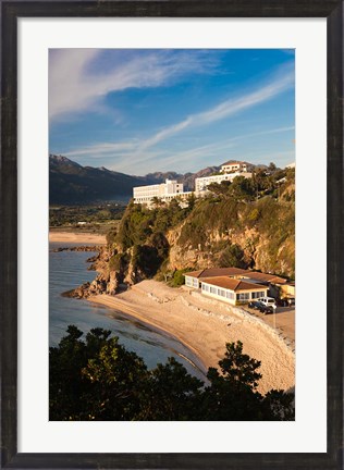 Framed Beach and Hotels at Sunset Print