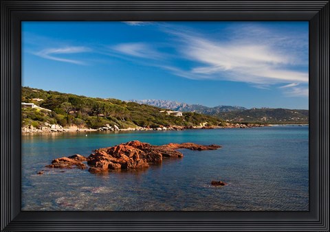 Framed Cala Rossa Beach, France Print