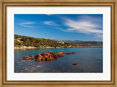 Framed Cala Rossa Beach, France Print