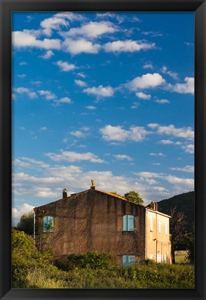 Framed Abazia Farmhouse at Sunset Print