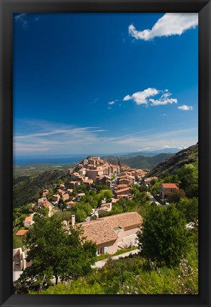 Framed La Balagne, Speloncato Town View Print