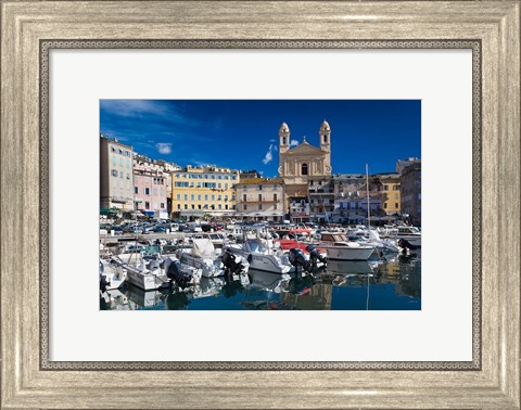 Framed Old Port, Bastia, Corsica, France Print