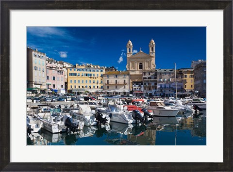 Framed Old Port, Bastia, Corsica, France Print