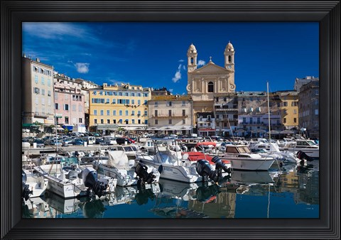 Framed Old Port, Bastia, Corsica, France Print