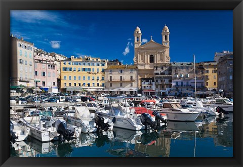 Framed Old Port, Bastia, Corsica, France Print