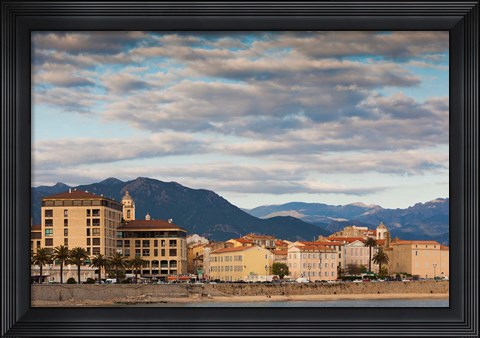 Framed Seaside City View of Corsica Print
