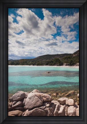 Framed Plage de Palombaggia Beach Print