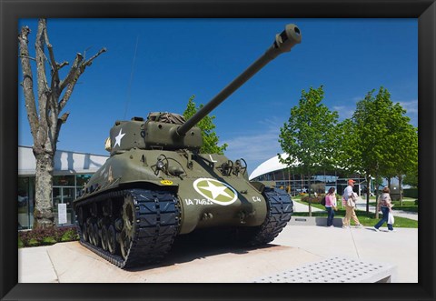 Framed US Sherman tank, Airborne Museum Print