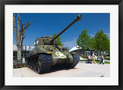 Framed US Sherman tank, Airborne Museum Print