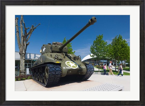 Framed US Sherman tank, Airborne Museum Print