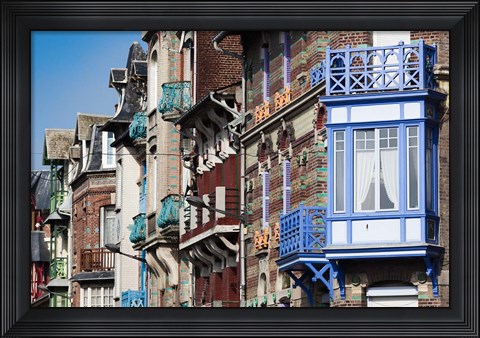 Framed Seaside Resort Buildings in Normandy Print