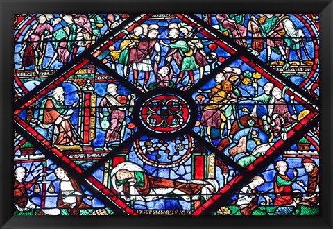 Framed Chartres Cathedral Stained Glass Print