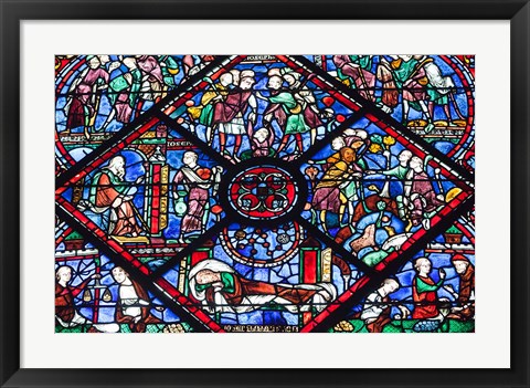 Framed Chartres Cathedral Stained Glass Print