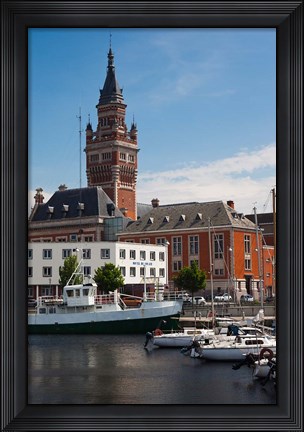 Framed Bassin du Commerce Marina, Dunkerque Print