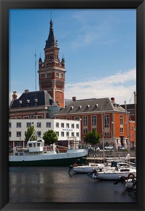 Framed Bassin du Commerce Marina, Dunkerque Print