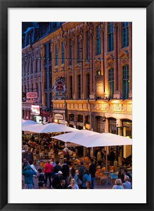 Framed French Flanders Cafes at Dusk Print