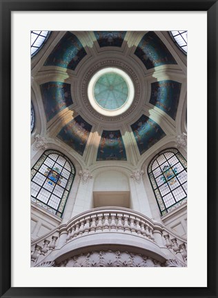 Framed Palais des Beaux-Arts ceiling detail, Lille, French Flanders, France Print