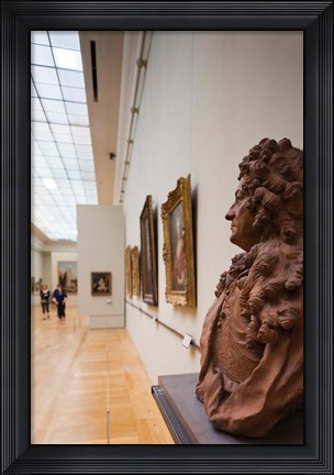 Framed 17th century bust, Palais de Beaux-Arts, Lille, France Print