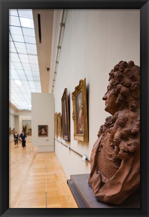 Framed 17th century bust, Palais de Beaux-Arts, Lille, France Print