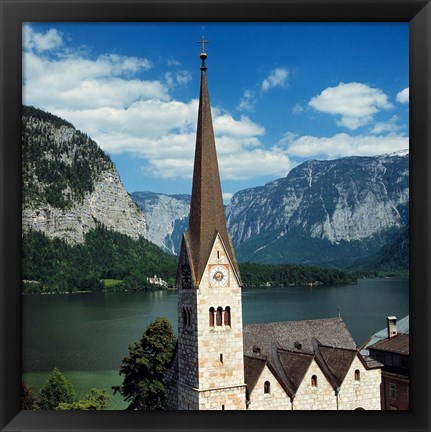 Framed Spire of Hallstatt Church Print