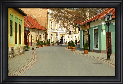 Framed Main Street, Tokaj, Hungary Print